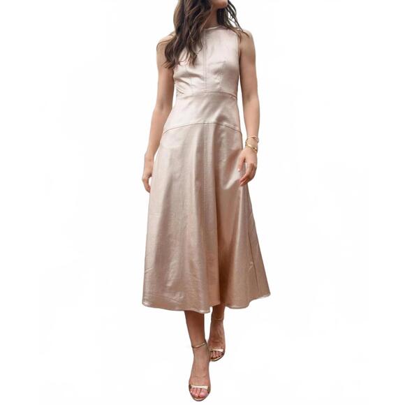 NEW ELIZABETH AND JAMES claire dress in metallic denim